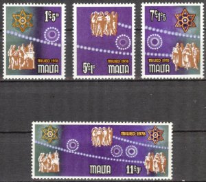 Malta 1978 Christmas set of 4 MNH