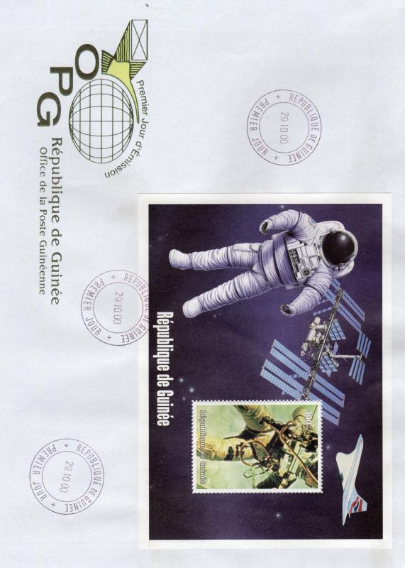 Guinea 2000 Space 40 Years of NASA from Glenn to Apollo SS Perforated (9)FDC