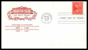 1938 Presidential Series Prexy Sc 827-45 Cleveland, House of Farnam cachet (DQ