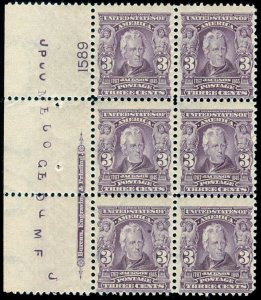 MOMEN: US STAMPS #302 PLATE BLOCK MINT OG LH LOT #70095