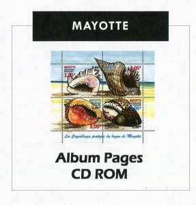 Mayotte CD ROM Stamp Album 1892- 2011  Color Illustrated Album Pages