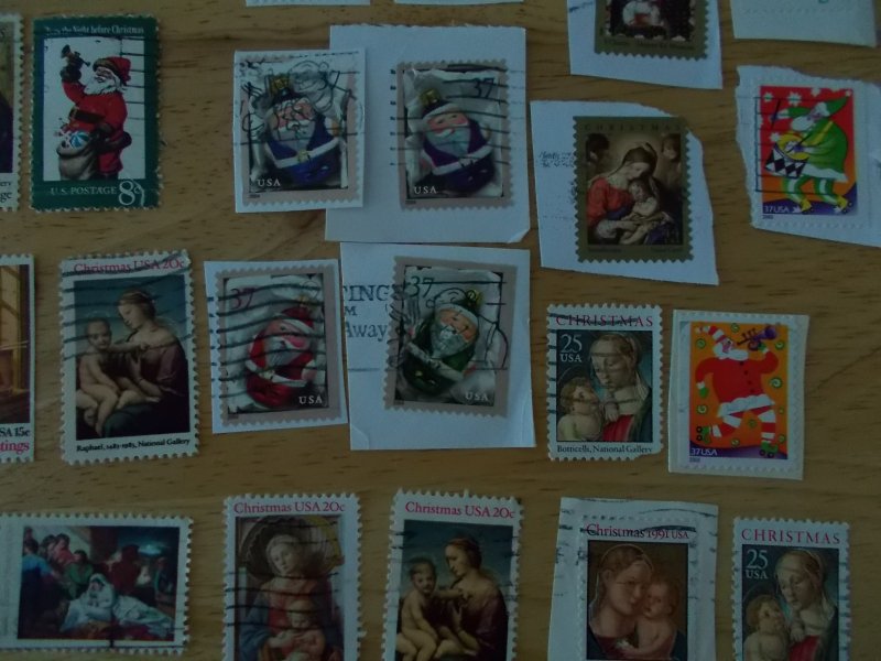 LARGE LOT USED CHRISTMAS STAMPS