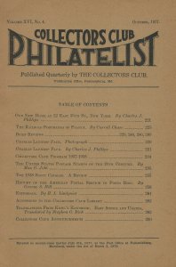 Lot of 10 Early Issues, Collectors Club Philatelist, July 1934 - Oct. 1938 