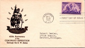 FDC 1940 SC #898 Black Cachet - Albuquerque, NM - Single - F70777