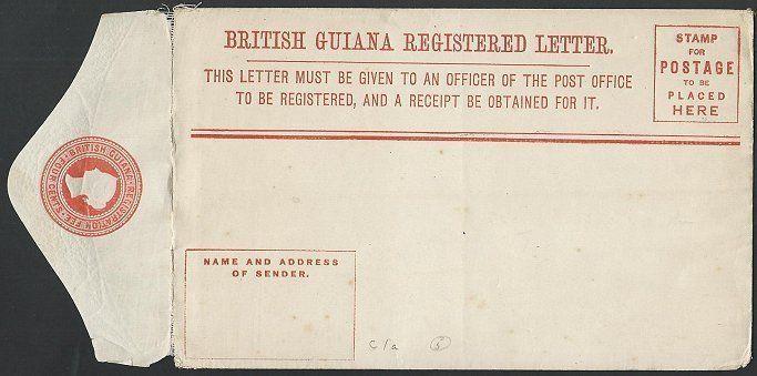 BR GUIANA QV 4c registered envelope unused.................................49767