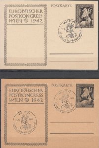 Germany - 12.10.1942/24.10.1942 UPU First Day cancel PC Mi# P294/P294a (2182)