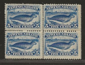 NEWFOUNDLAND  SC# 54 BK/4 WITH 2 NH  FVF/MLH