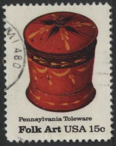 US 1777 (used) 15¢ Pennsylvania toleware: sugar bowl (1979)