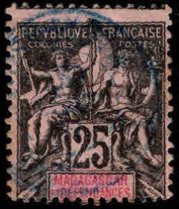 Madagascar Malagasy Scott 38 Used from 1896-1906 NavCom set black or rose paper