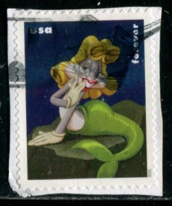 5499 US (55c) Bugs Bunny 80th Anniv SA,  used on paper