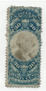 Sc# R113 / small perf tear / uneven paper (thining?)        /        Lot 0224163