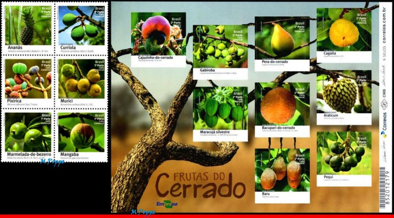 3339-40 BRAZIL 2016 FRUITS OF CERRADO, PLANTS, RHM B-196 AND C-3635-40, MNH