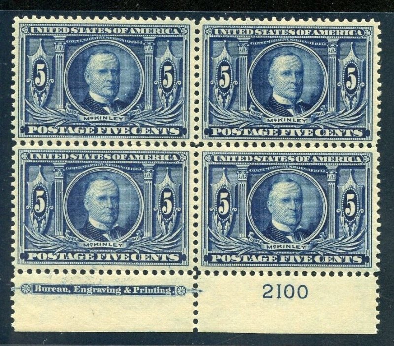 US SCOTT #326 PLATE BLOCK MINT-VF-XF-OG-NH POST OFFICE FRESH (5/31/23 GP)