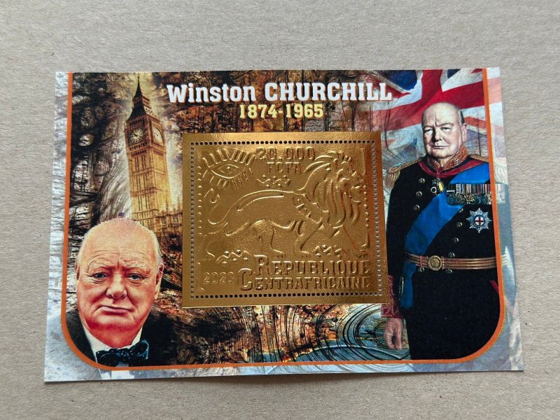 Winston Churchill 2023 year 6 blocks Foil. Bronze perforated  NEW MNH**