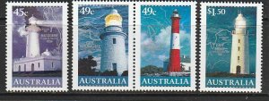 2002 Australia - Sc 2047-50 - MNH VF - pair/2 singles - Lighthouses and maps