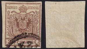 Lombardy-Venetia - 1854 - Scott #5b - used - Coat of Arms