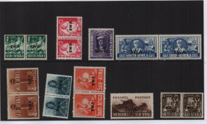 South West Africa 1941/3 SG114/22 mounted mint set of 9