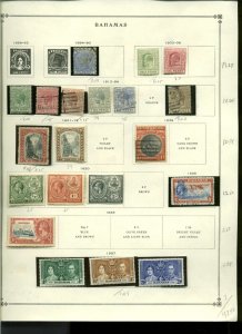 Collection, Bahamas Part A Scott Album Page, 1912/1975, Cat $245 Mint & Used