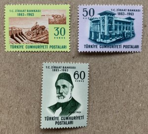 Turkey 1963 Agricultural Bank, MNH.  Scott 1593-1595, CV $0.80