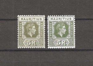 MAURITIUS 1938/49 SG 262/262a MNH