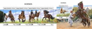 Z08 MLD181015ab MALDIVES 2018 Horses MNH ** Postfrisch Set