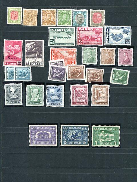 Iceland  Lot of Mint and used F-VF