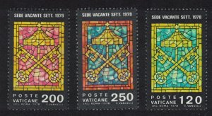 Vatican St Peter's Keys 2nd Interregnum 1978 MNH SC#638-640 SG#705-707