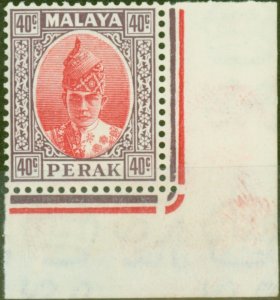 Perak 1938 40c Scarlet & Dull Purple SG117 Fine Lightly Mtd Mint