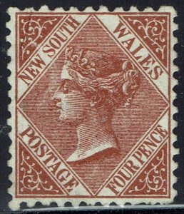 NEW SOUTH WALES 1882 QV 4D WMK CROWN/NSW SG TYPE W40 PERF 11 X 12