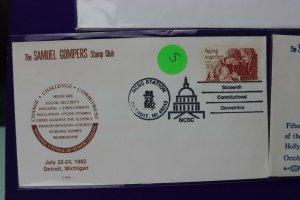 Samuel Gompers stamp club philatelic cover expo convention lot 1981-1983