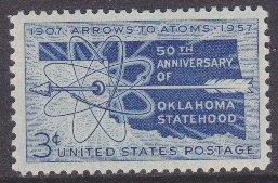 US sc#1092 1957 3c Oklahoma MNH
