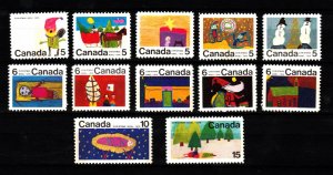 Canada 1970 = Christmas Children Paintings #519-530..MNH General issue Set of 12