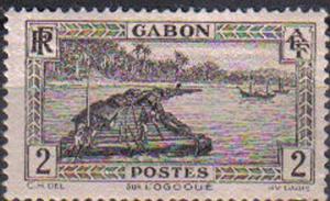 GABON, French Colony, 1932, MNH 2c, Log Raft on the River Ogowe, no gum