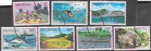 Grenada 1976  Set of 7 Tourism . golf, fishing, rock carvings, more . . .