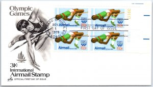 US COVER FIRST DAY OF ISSUE 31c INTERNATIONAL AIRMAIL STAMP OLYMPIC GAMES 1979 B