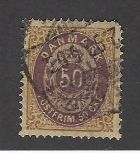 Denmark  SC#51 Used VF SCV$20.00.....Great Opportunity!