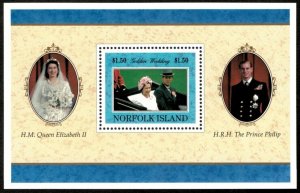 Norfolk Island 1997 - Queen Elizabeth II, 50th Wedding Anniversary - S/S - MNH