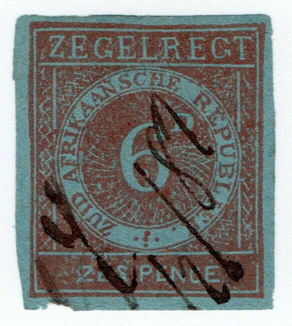 (I.B) Transvaal Revenue : Duty Stamp 6d (1875)