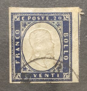 AlexStamps SARDINIA #12 VF Used PROBABLE FORGERY