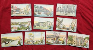 Antique Imperial German Postcard Collection x 10 WARSAW Poland Waschau Warsawza