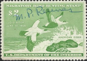 US Scott #RW24 Used VF 1957 US Federal Duck Stamp