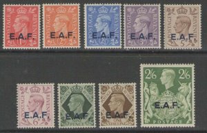 B.O.I.C.-SOMALIA SGS1/9 1943-6 OVERPRINTED E.A.F. MTD MINT