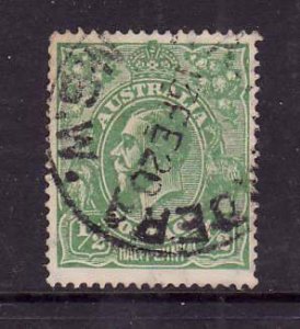 Australia-Sc#19- id7-used 1/2p emerald-KGV-dated 13 FE 1920-