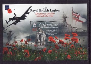 Gibraltar-Sc#1265-unused NH sheet-Royal British Legion-Poppies-2011-