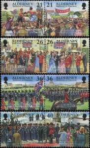 Great Britain Alderney 2000 Sc 156a, 158a, 160a, 162a Garrison CV $6.50