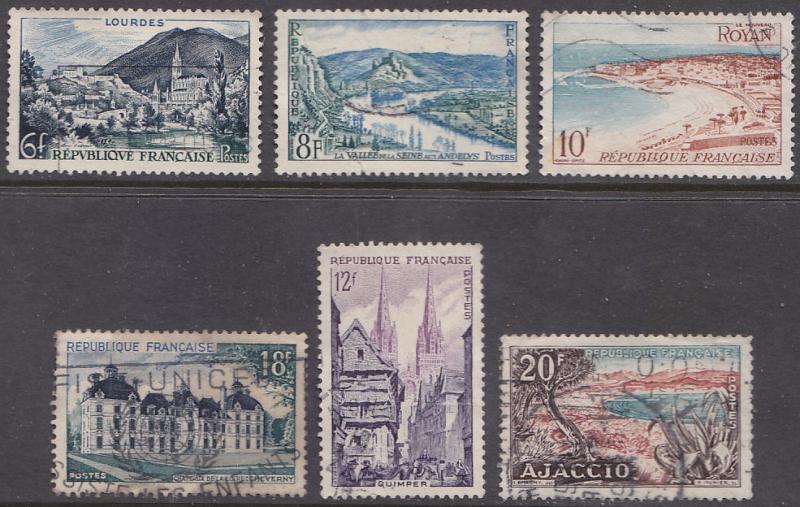 France 719-724 Tourism Views - SET 1954