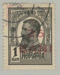 1918 Romania Red Surcharged 25b on 1b Used A18P26F795-