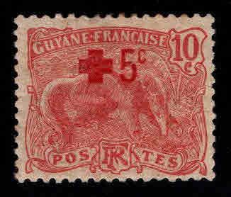 French Guiana Scott B2  MH* 1915 Red Cross semi-postal