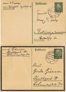 Germany - 2 postcards 1932 and 1934