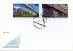 Liechtenstein 2018 FDC Bridges Bridge Europa 2v Set Cover Architecture Stamps 